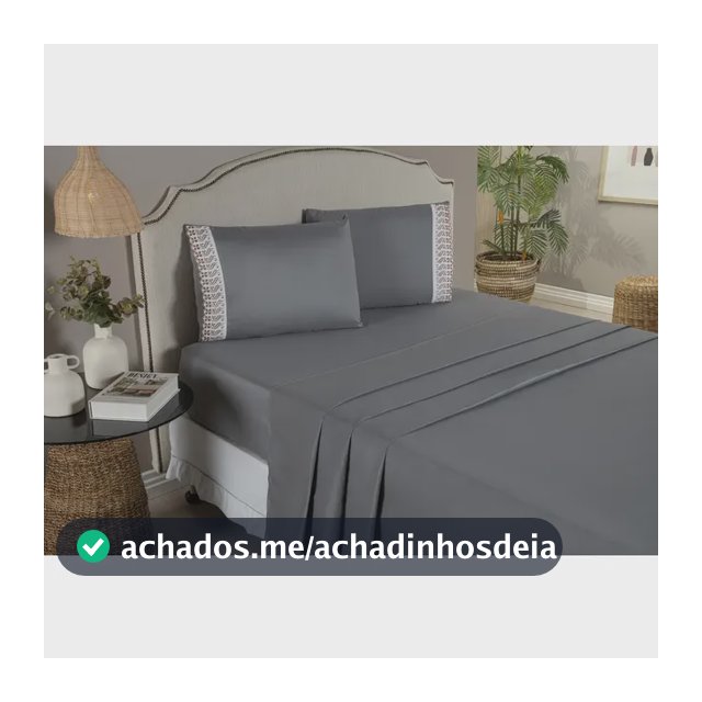 Kit Jogo Lençol Casal Bordado Inglês 100 Algodão 4 Peças