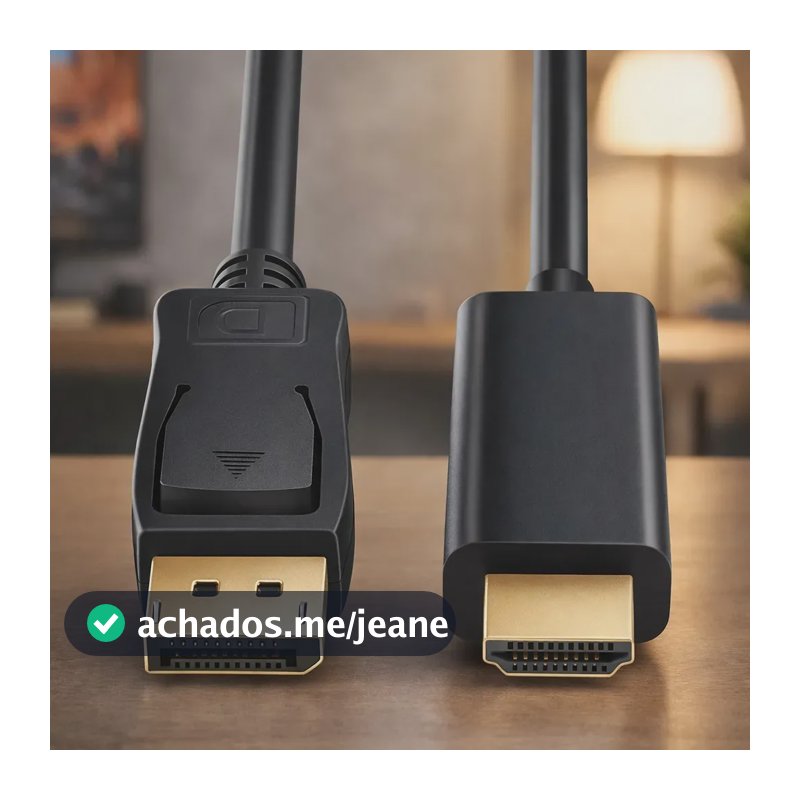 Cabo Adaptador 1.8M Displayport Macho Para Hdmi Macho 4k a 60Hz Blindado Gold Unidirecional 1.8 Metros Alta Definição Para Pc Tv Monitor Games - Yuso