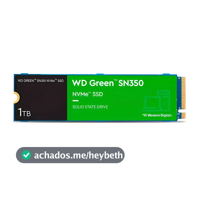 Ssd 1tb Western Digital Green Sn350 Nvme, Gen3, M.2 2280 Azul