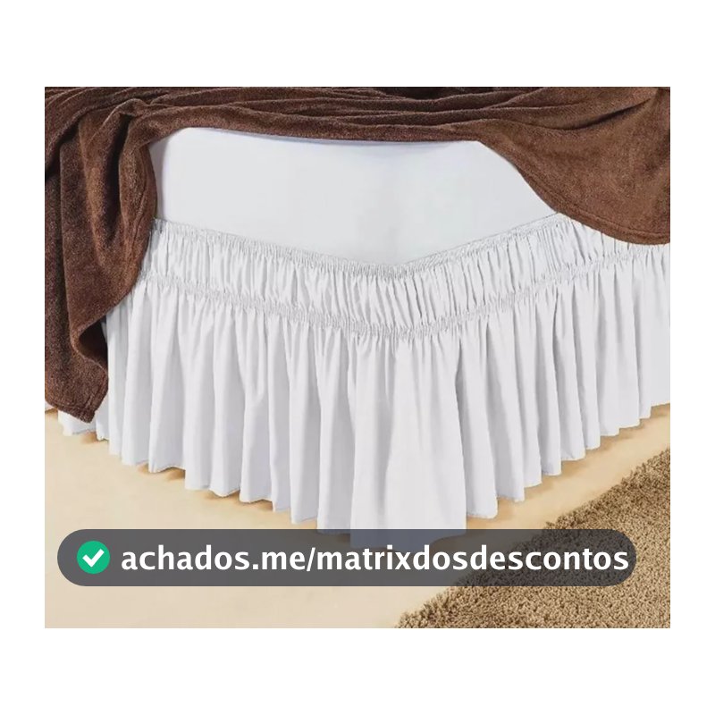 Saia Colchão Box Cama Casal Queen Microfibra 2 Elásticos Cor Branco