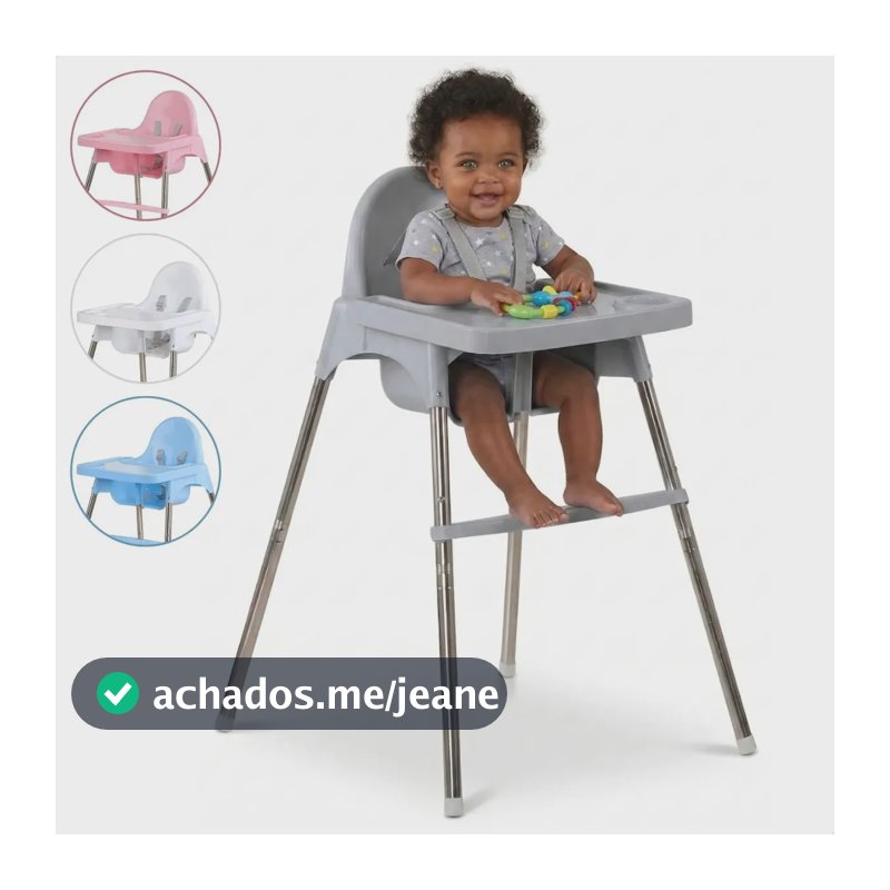 Cadeira De Refeição Portátil Para Bebê Alimentação Infantil Cinza