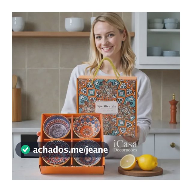 Kit 4 Bowl Cerâmica Porcelana Tigela Cumbuca Colorido Caldo
