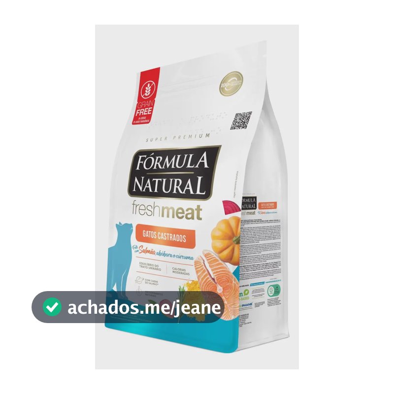 Adimax Fórmula Natural Fresh Meat Gato Ad Castrado Salmao 1kg