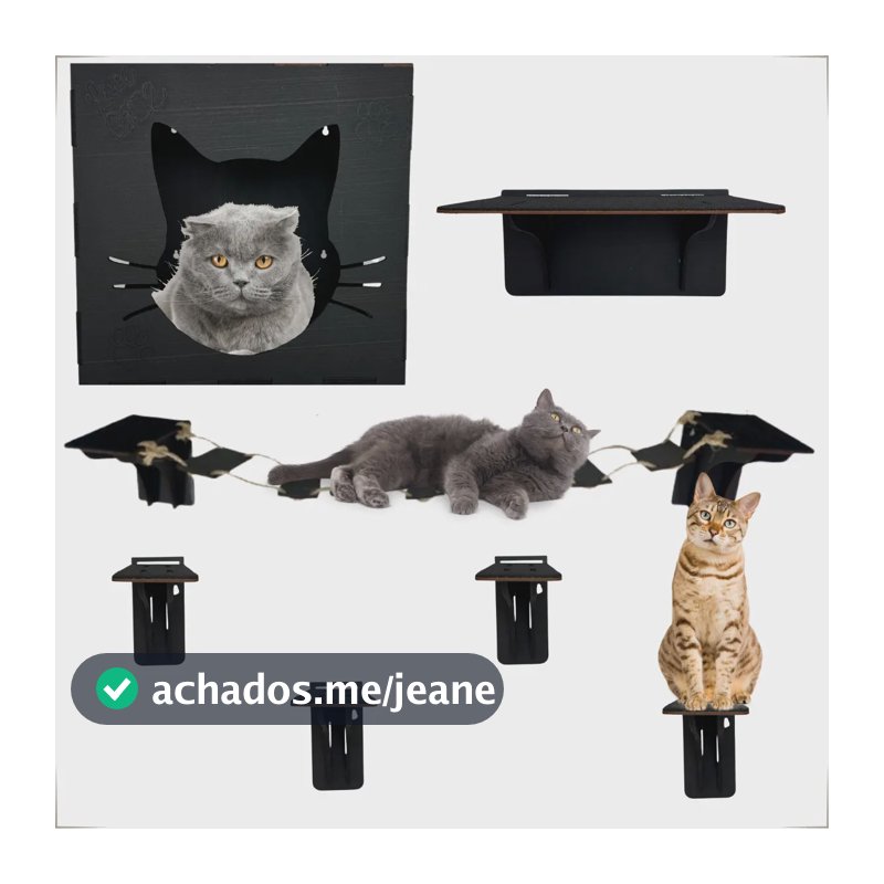 Playground Do Gato 7 Pcs Caixa Box Plataformas Ponte Oferta