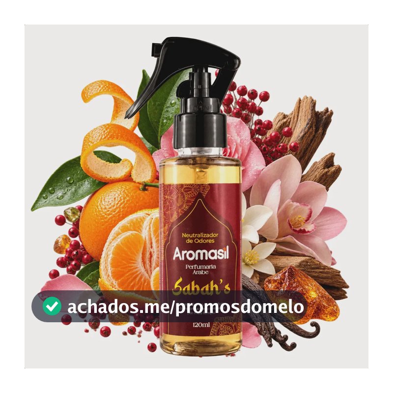 Neutralizador de Odor Spray Aromasil Sabah's Perfumaria Árabe, para Casa e Carro 120 mL