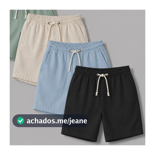 Kit 4 Shorts Masculino Bermuda Linho Verão Envio Rápido Preto-verde-azul-palha M