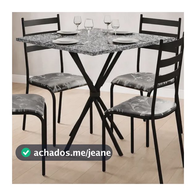 Mesa Com 4 Cadeiras Aço Tubular - Pintura Epoxi