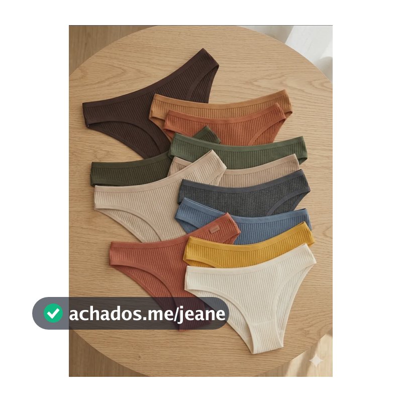 Kit 10 Calcinhas Tanga Canelada Feminina Confortável Mila Multicolorido Canelado G