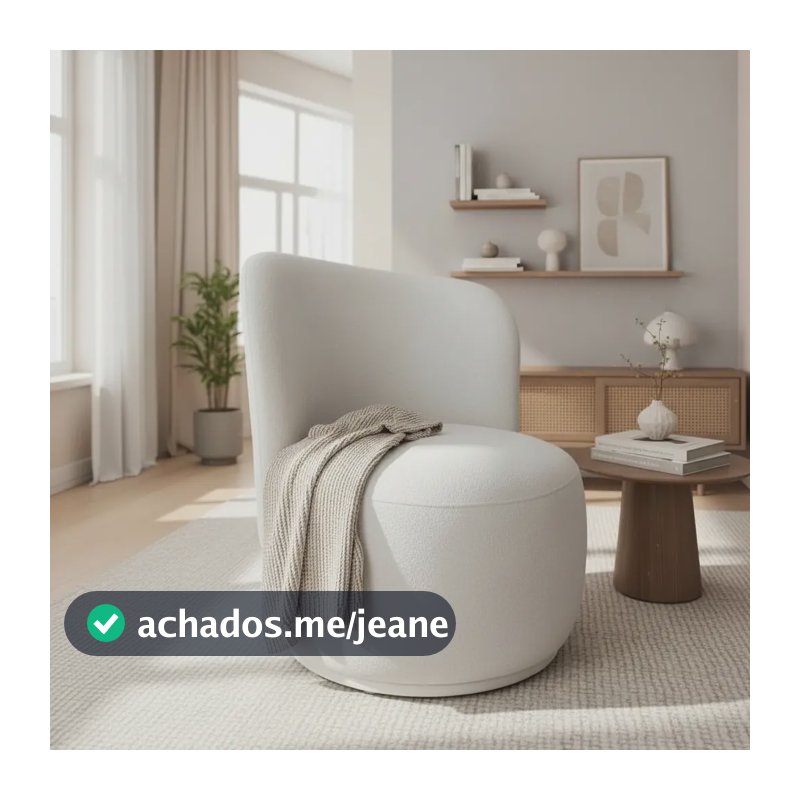Poltrona Orgânica Bia Tecido Bouclé Bege Decorativa Luxo Bege Bouclê