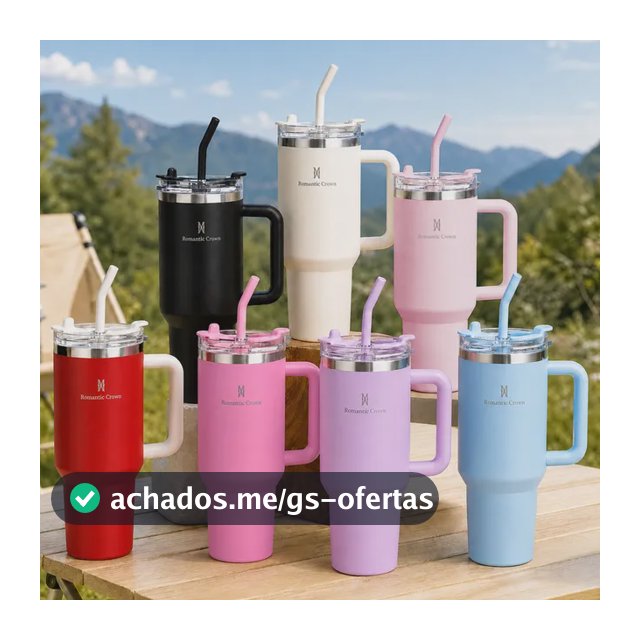 Copo Térmico Gigante 1,2l Inox Com Tampa E Inox Canudo