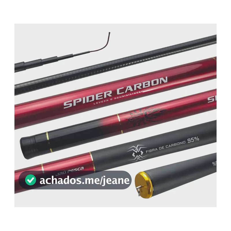 Vara Telescópica Spider 95% Carbon -jaú Pesca Vermelho