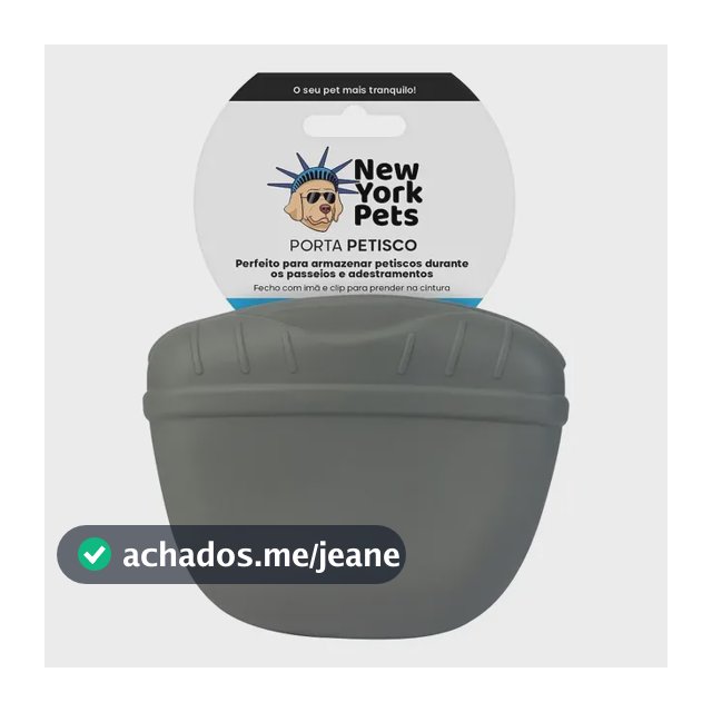 Porta Petisco Adestramento Treinamento Cães E Gatos Cor Cinza