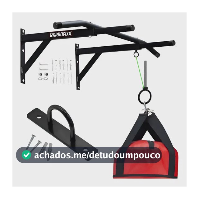 Barra Fixa Multifuncional Paralela Academia Musculação Epoxi Preto