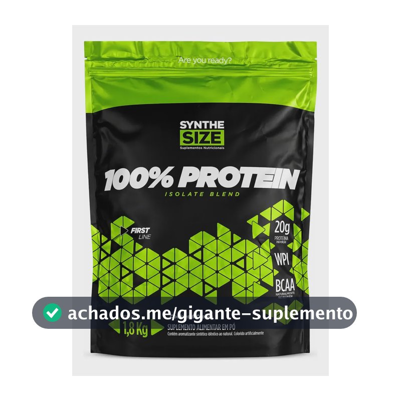 Whey 100% Proteína Isolada Blend Refil 1,8 Kg Synthesize Sabor Morango