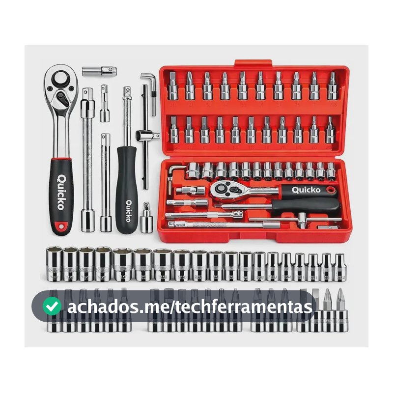 Kit Ferramentas 46 Peças Com Soquetes e Chaves Para Carro e Casa