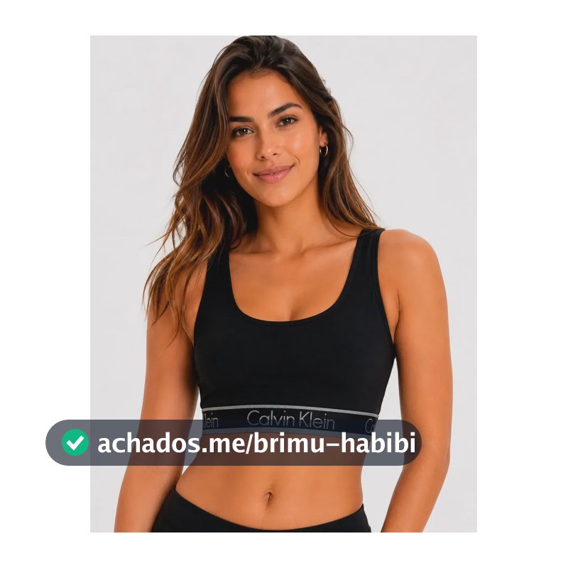 Top Calvin Klein Regata Fitness Cotton Conforto Original Preto Liso G