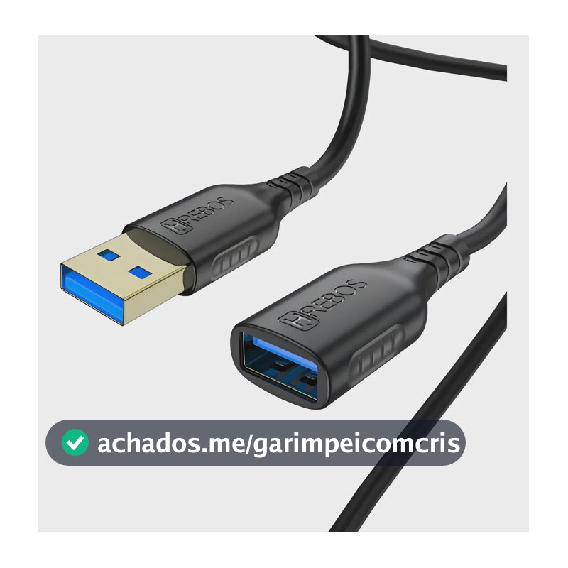 Cabo Extensor Extensão Usb 3.0 3 Metros Macho/fêmea Preto