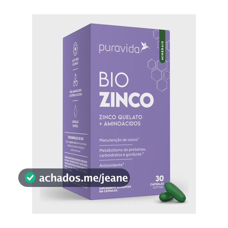Zinco Puravida em cápsula Sem sabor de 30 un
