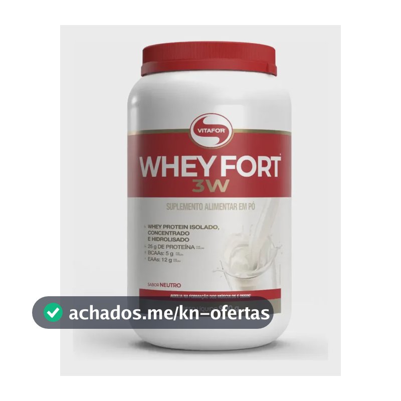 Whey protein Vitafor Fort 3W 900g em pó Sem sabor x 900g