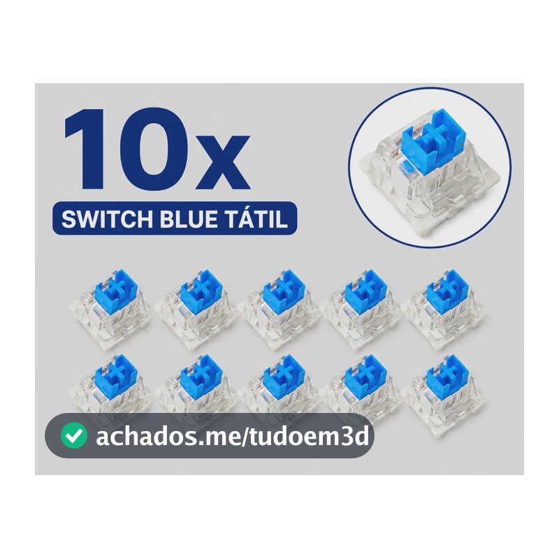 Switch Mecânico Tátil Teclado Gamer Chaveiro 3d Blue 10 Uni