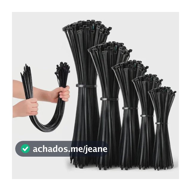 Kit 500 Fita Hellerman Cinta Plástica Enforca Gato 5 Tamanho Preto