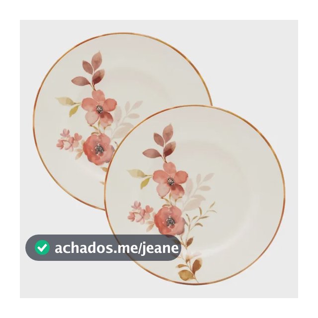 Kit Jogo Prato Raso Jantar 10 Pessoas 10pçs Chá Das 5 Oxford Branco Chá Das 5