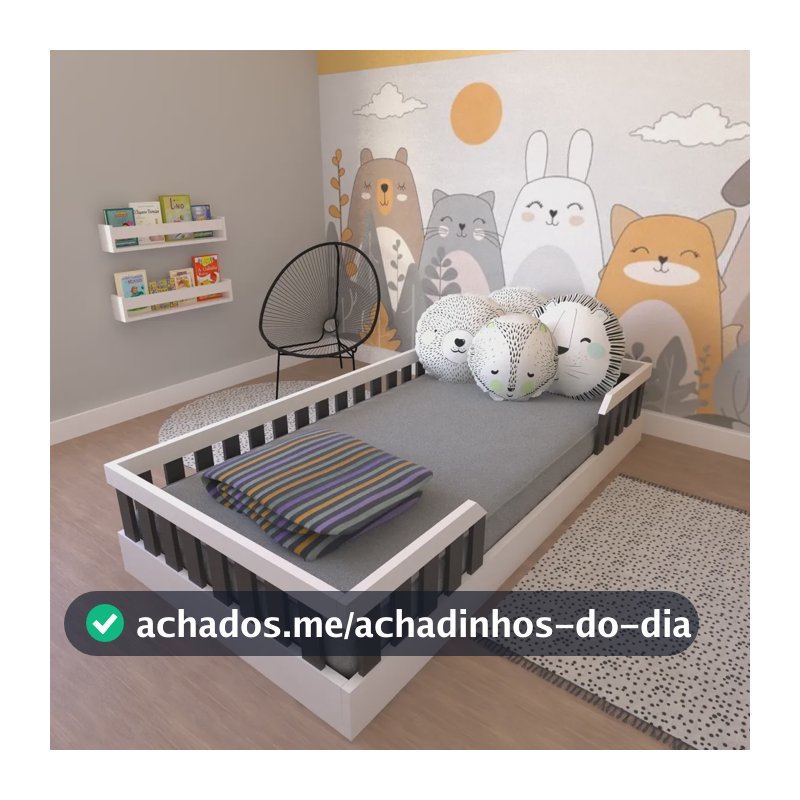 Cama Infantil Montessoriana Solteiro Cori Yescasa Wt Branco/preto