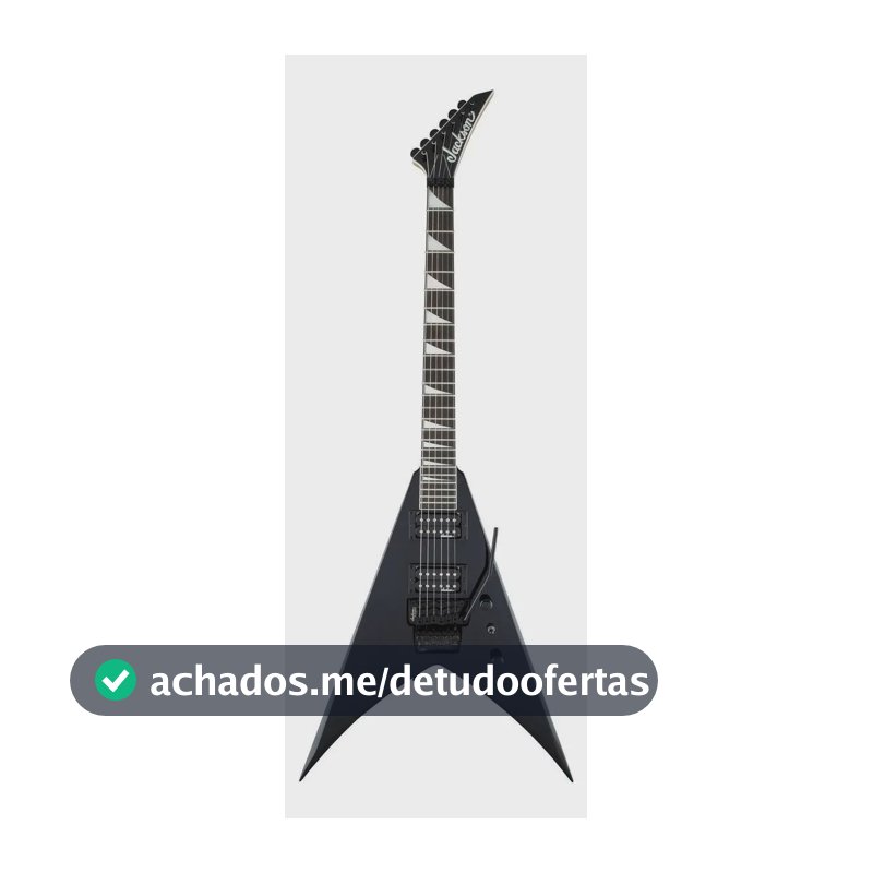 Guitarra Elétrica Jackson King V JS32 Preta Brilhante, com Diapasão de Amaranto