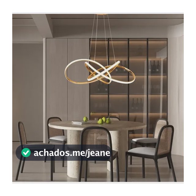 Luminária Sala Pendente Lustre Led Teto Moderno Infinito 110v/220v (bivolt) Dourado