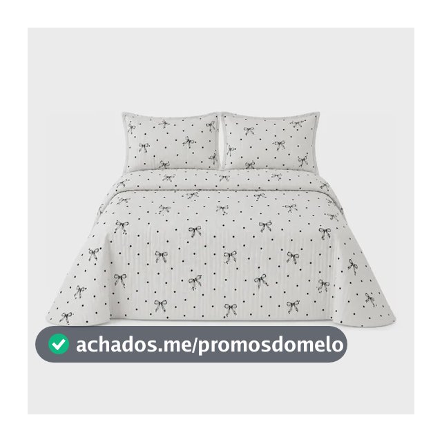 Colcha Cobre Leito King Size Em Piquet Estampa Laços 3 Peças Branco