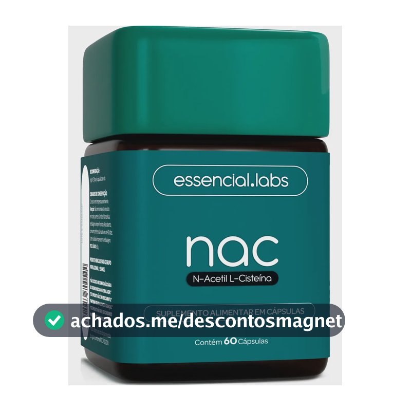 NAC 600mg - Fórmula Exclusiva com Máxima Concentração e Pureza - N-Acetil L-Cisteína - 60 Cápsulas