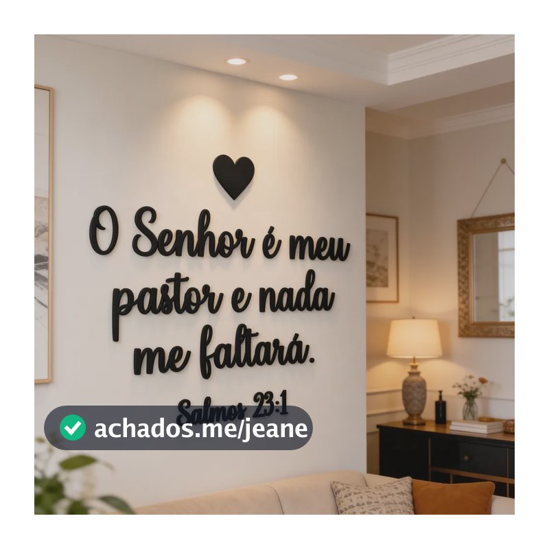 O Senhor É Meu Pastor E Nada Me Faltará Frase Decorativa Preto