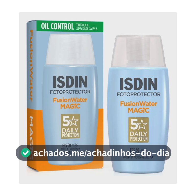 ISDIN Protetor Solar Facial Fusion Water 5 Stars Sem Cor FPS 60 - 50ml