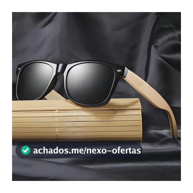 Óculos De Sol Quadrado Doxa Bambu com Proteção UV Cinza-escuro