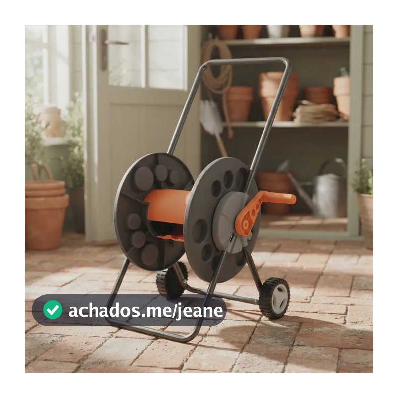 Suporte Enrolador De Mangueira Tramontina 78595000 Ate 55 Metros Com Rodas