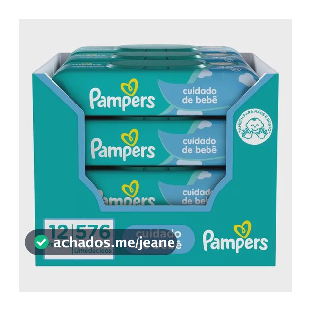 Lenços Umedecidos Pampers, Cuidado de bebê 12 pacotes em total 576 Unidades