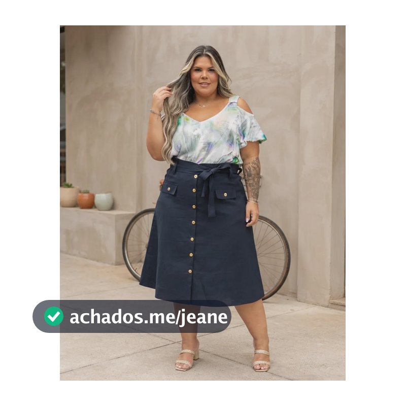 Saia De Bengaline Plus Size Preto 48
