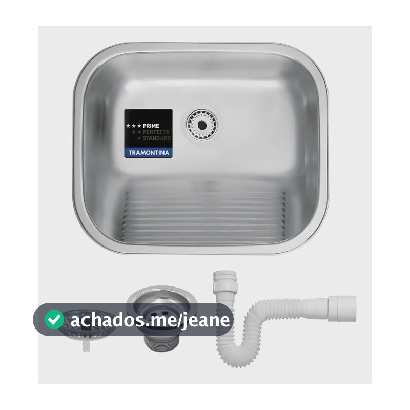 Tanque Tramontina Hera 34l Inox Acetinado 50x40 +válvula+sif Prateado