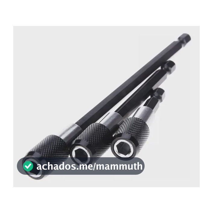 Kit Com 3 Extensores Alongadores Magnético Bit Parafusadeira