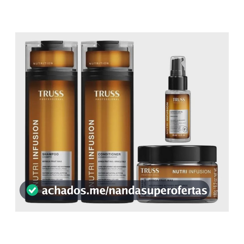 Kit Nutri Infusion Sha + Condic + Mascara + Óleo 30ml Truss