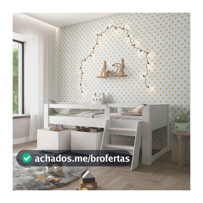 Cama Infantil Com Escada E 2 Baús Serena Yescasa Branco
