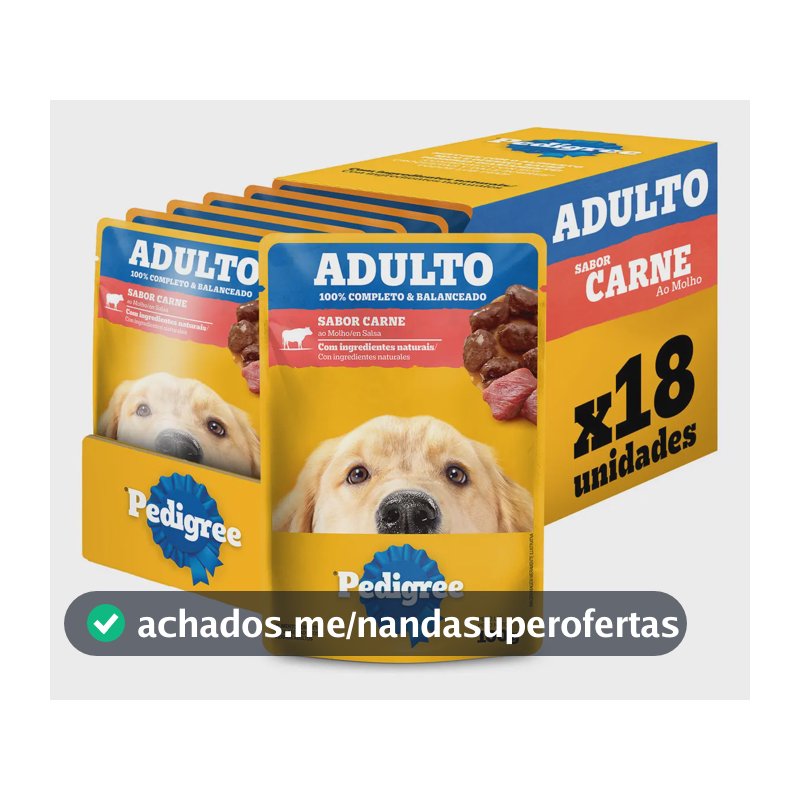 Alimento Pedigree Sachê sabor carne Para Cão Adulto