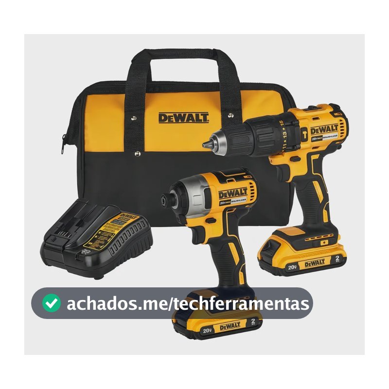 Combo Parafusadeira Furadeira de Impacto 13mm + Parafusadeira de Impacto 6,3mm DEWALT DCK276D2