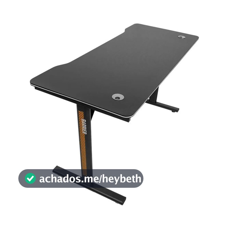Mesa Gamer TGT Barrier 140cm Preta Para Setup Gamer