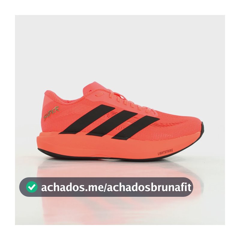 Tênis adidas Super Corrida Treino Leve Sintético Eva Preto Preto 43 Br