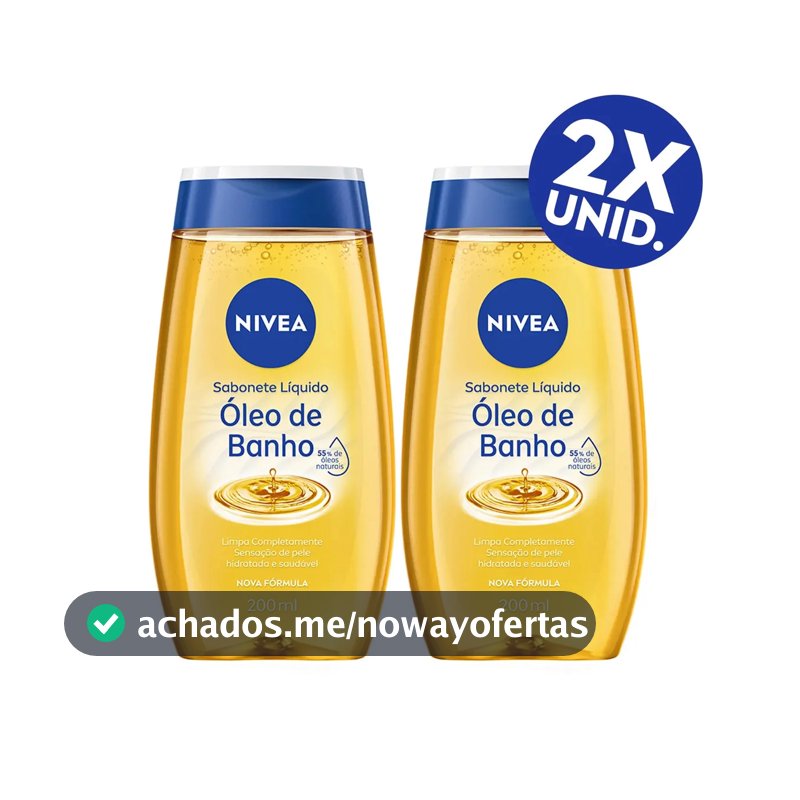 NIVEA KIT Sabonete Líquido Óleo de Banho 200ml - 2 Unidades