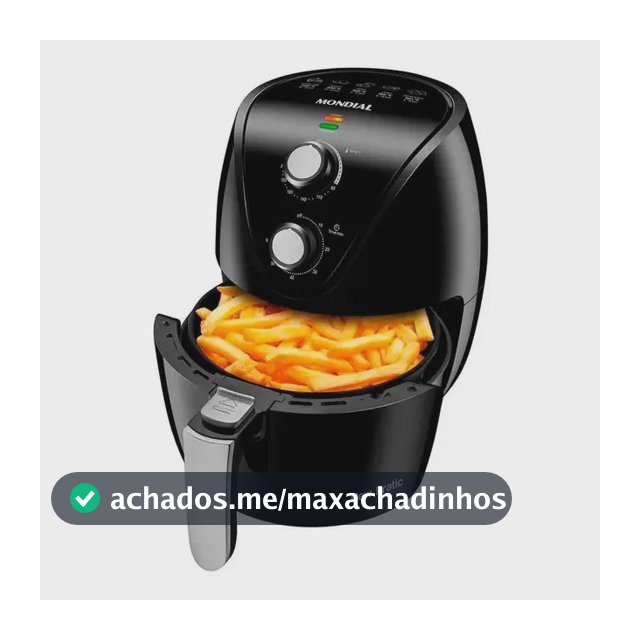 Air Fryer Fritadeira Eletrica Mondial +saude 1500w 3,5l Cor Preto