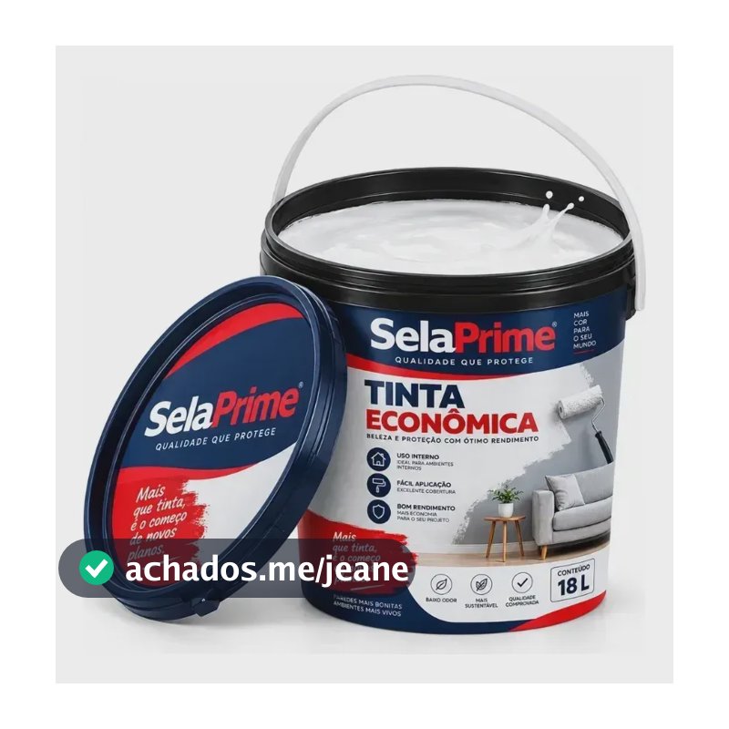 Tinta Selaprime 18l Econômica Para Sala Quarto E Escritório Branco Fosco