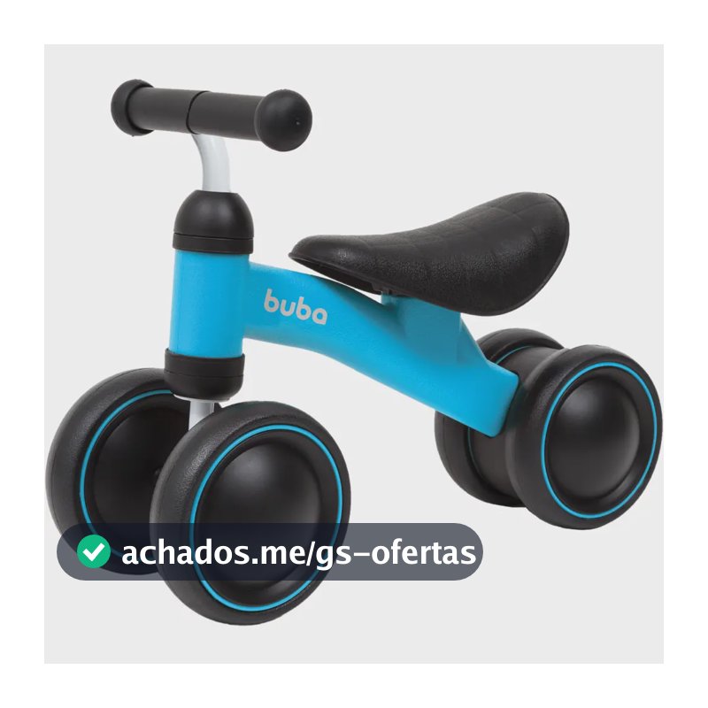 Bicicleta De Equilíbrio 4 Rodas Azul - Buba