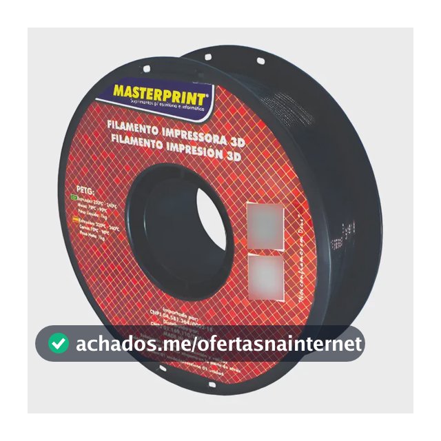 Filamento De Impressora 3d Petg 1,75mm 1kg Preto Masterprint Preto